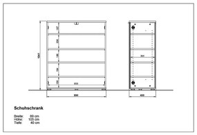 Fehér cipőtartó tölgyfa dekorral Telde - Germania