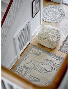 Krémszínű gyapjú puff Lomba – Bloomingville