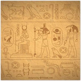 Poszterek 70x70 Egyiptomi hieroglifák