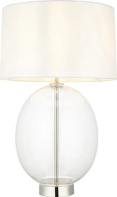 Endon glamour modern asztali lámpa kelda oval fehér nikkel átlátszó end102675