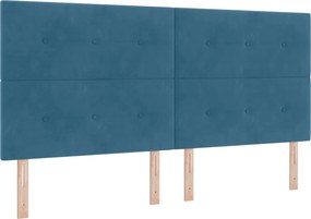 vidaXL LED ágytámla LED -es lámpákkal Kék 200 cm Poliészter