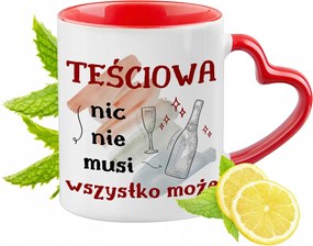 Anyósnak Piros Bögre Szív Alakú Füllel Ajándék