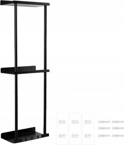 Fürdőszobai Törölközőtartó Állvány Loft Fém 3 szintes fekete