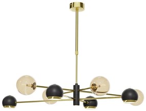 Jupiter 1972 - Csillár rúdon MOKA 4xGU10/10W/230V + 4xG9/10W/230V arany/fekete/bézs