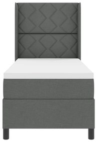 Boxspring Ágy Matrac Alappal Sötétszürke 80x200 cm Szövet