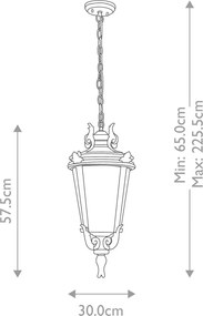 Elstead Lighting BALTIMORE BT8-L Függőlámpa 1x60W/E27 IP23
