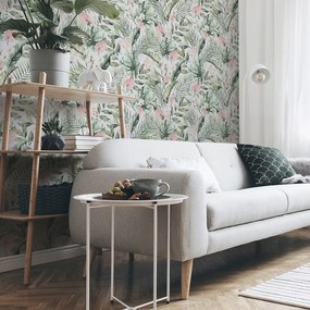 Arthouse Signature 1 Tropical Floral rózsaszín-zöld trópusi papír tapéta – 924906