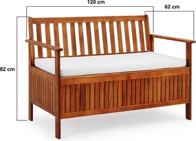 Deuba Kerti pad tárolóval 120 cm - akác