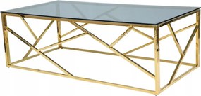 Escada dohányzóasztal pad füstölt üveg/arany Sig