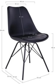 Fekete étkezőszék szett 2 db-os Oslo – House Nordic