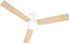 HOMCOM Mennyezeti Ventilátor Világítással, Távirányítóval, 48W Mennyezeti Lámpa Ventilátorral, 112 cm Csendes Dimmelhető Mennyezeti Lámpa Időzítővel,