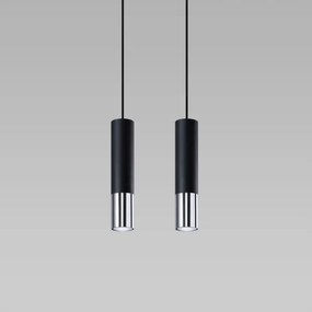 Sollux SL.0941 - Csillár zsinóron LOOPEZ 2xGU10/10W/230V fekete/króm