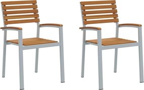 vidaXL Kerti Szék 2 pcs Barna 56 x 57 x 87 cm Tömör Akácfa