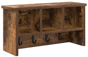 Fali Kabáthorog polcokkal Füstölt tölgy 50 x 16 x 26 cm Faanyag