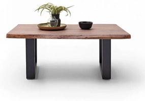 CARTAGENA dohányzó asztal akácfa 110x70cm - U alakú antracit szürke lábbal - Dió