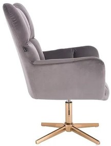 HR650CROSS Grafit modern velúr szék arany lábbal