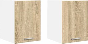 vidaXL Függő szekrény Riga 2 pcs Sonoma tölgy és fehér 30 x 31 x 40 cm