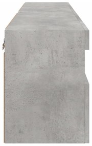 2 db betonszürke fali TV-szekrény LED-del 60x30x40 cm