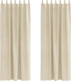 vidaXL Sötétítő függönyök 2 pcs Krém 140 x 245 cm Bársony