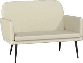 vidaXL krémszínű műbőr pad 107 x 80 x 81 cm