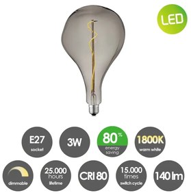 LED Dimmelhető izzó VINTAGE EDISON E27/3W/230V 1800K