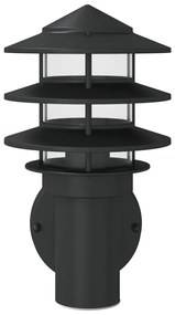 fekete rozsdamentes acél kültéri fali lámpa