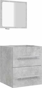 vidaXL betonszürke tükrös fürdőszobaszekrény 41 x 38,5 x 48 cm