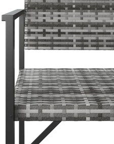 2-személyes szürke polyrattan kerti pad