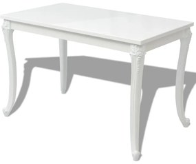 Fehér magasfényű étkezőasztal 116 x 66 x 76 cm