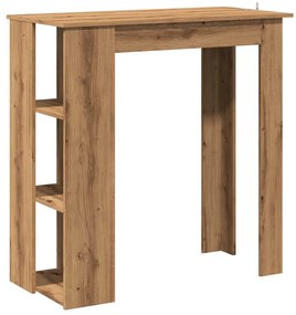 kézműves tölgy szerelt fa bárasztal polccal 102x50x103,5 cm