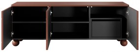 Sonatia II háromajtós TV szekrény, rejtett fiókkal - 150 cm - bordó