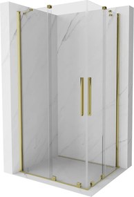 Mexen Velar Duo, zuhanykabin tolóajtóval 90 (ajtó) x 80 (ajtó) cm, 8mm átlátszó üveg, arany fényes profil, 871-090-080-02-50