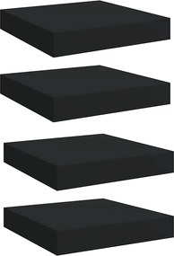 vidaXL 4 db fekete MDF fali polc 23 x 23,5 x 3,8 cm