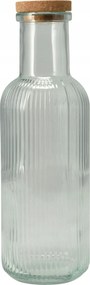 Üvegpalack parafa tetővel, 1 literes, átlátszó