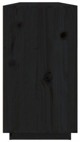 fekete tömör fenyőfa tálalószekrény 100 x 40 x 75 cm