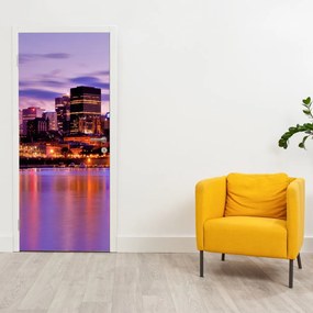 Fotótapéta ajtóra - Éjszakai város (95x205cm)
