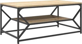vidaXL Dohányzóasztal Sonoma tölgy 90 x 50 x 40 cm Műszaki fa és acél