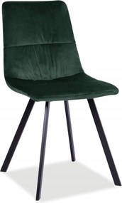 Toledo zöld velúr kárpitozott szék nappaliba, fésülködőasztalra, étkezőbe
