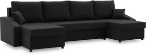 Sparta Plus sarokkanapé, szövet anyag, univerzális oldal, fekete