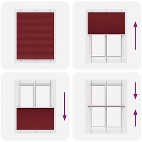 pliszírozott redőny Bordeaux piros 105x150 cm szövetszélesség
