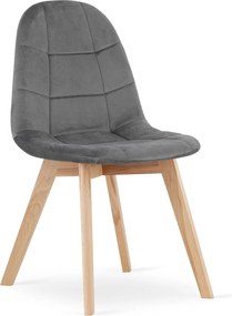 AKCIÓ Sötétszürke bársony étkezőszék BORA II. minőség