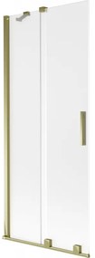 Mexen Velar, 2 szárnyas eltolható kádparaván 85 x 150 cm, 8 mm-es mattüveg, arany fényes, 896-085-000-31-50