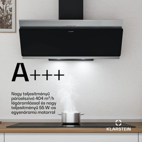 Klarstein Alessia ferde páraelszívó | elszívó és keringtető üzemmód | rozsdamentes acél | 404 m³/h | 90 cm