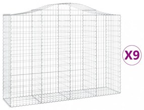 9 db íves horganyzott vas gabion kosár 200x50x140/160 cm