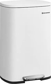 Konyhai pedálos kuka, 50l szemetes kuka puha záródással, fehér