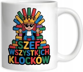 Kerámia bögre építőkocka-rajongóknak Minden építőkocka főnöke