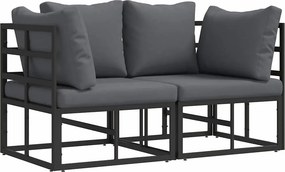 vidaXL Kültéri Bútor 2 Darab Fekete és Antracit 71,5 x 71,5 x 71 cm
