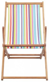 többszínű összecsukható szövetkárpitos, favázas strandszék