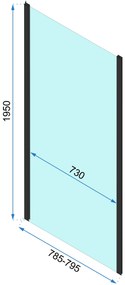 Rea Rapid Slide, zuhanykabin tolóajtóval 110 (ajtó) x 80 (fal), 6mm átlátszó üveg, króm profil, KPL-K5603