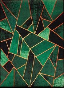 Szőnyeg Zöld 220X160 CM Geometrikus Csúszásgátló Szoba Háromszögek Bcf